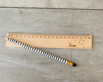 Wooden ruler personalized gift stars