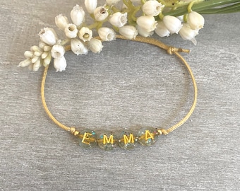 Bracelet personalized name bracelet transparent gold