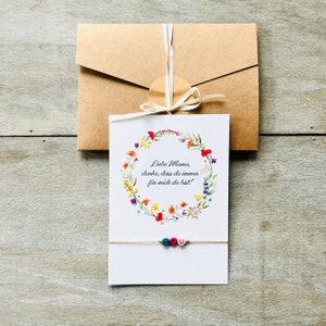Karte Armband Geschenk Mutter Mama Initialen Herz Pocketfold