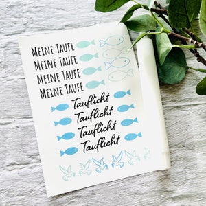 Kerzentattoos Tauflicht // Meine Taufe // Kerzenfolie Fisch // Geschenk // DIN A5 Kerzenaufkleber