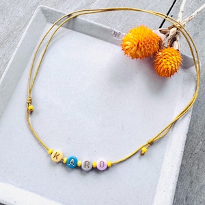 Collar personalizado // collar con nombre // largo ajustable // cadena larga o corta colorida