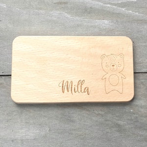 Breakfast board bear with name