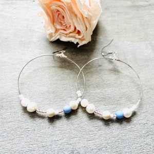 Earrings - Hoops - colorful pearls freshwater pearls