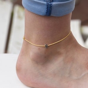 individual anklet/anklet on macrame ribbon with butterfly, boho, summer jewelry