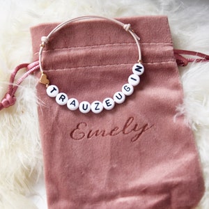 Bracelet Maid of Honor Velvet Bag Personalized