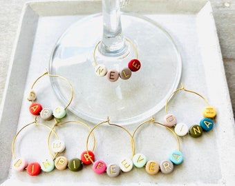 Marcador de copa personalizado // Marcador de copa de vino // JGA // Regalo de invitado // Tarjeta de lugar