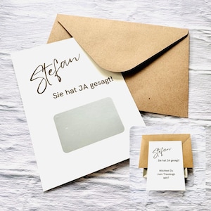 Carte à gratter personnalisée questions pour témoin de mariage // surprise pour témoin de mariage // elle a dit oui // question pour témoin de mariage meilleure amie