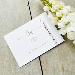 Bracelet - Tout juste marié // Mariage // jeunes mariés // Bracelet nuptial // Carte de félicitations