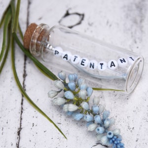 Pulsera preguntas madrina en botella de corcho