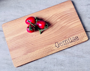 Oak cutting board // Vegetable board // Custom engraving wooden board