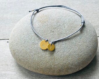 Bracelet - two letters initials partner bracelet gift