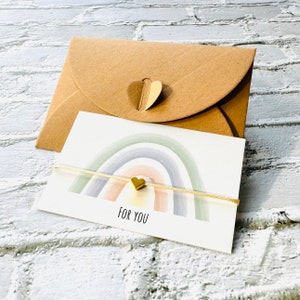 Bracciale cuore con cartoncino arcobaleno, regalo For You, bracciale cuore su cartoncino