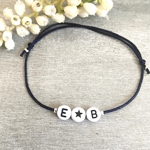 Pulsera iniciales letras iniciales con estrella
