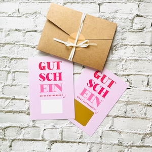 Bon carte à gratter surprise à écrire sur soi en pochette