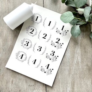 DIN A4 candle stickers candle tattoos Advent foil for pillar candles