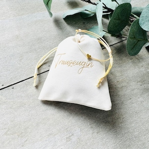 Maid of honour gift // Velvet bag with bracelet // Heart bracelet // Ask maid of honour
