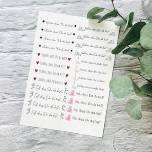 Tatuajes de velas de celebración // papel de aluminio para velas // qué bueno que estás aquí // cumpleaños de bodas // pegatinas de velas DIN A4