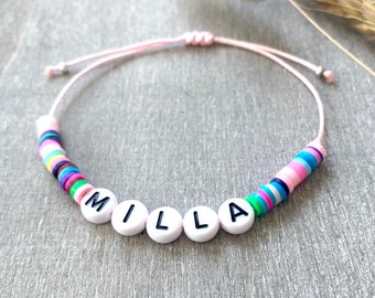 Bracelet personalized name bracelet with Katsuki beads