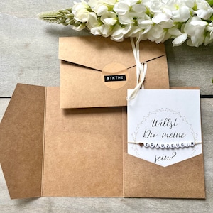 Regalo per damigella d'onore // Bracciale su carta // Vuoi essere la mia damigella d'onore // Pocketfold // Domanda damigella d'onore