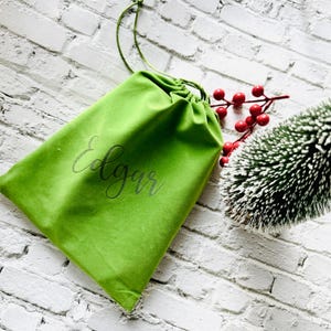 personalized velvet bag // name personalized // gift packaging // book packaging