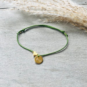 Pulsera - dos iniciales de letras y corazón