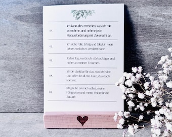 Affirmation in card holder // Encouragement card // Motivation card with card strip // Mindfulness