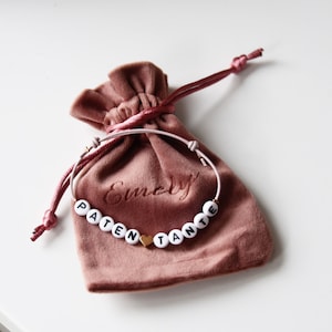 Bracelet marraine pochette velours personnalisé