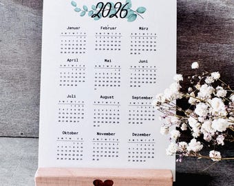 Calendar in card holder // 2026 calendar // Desk calendar //