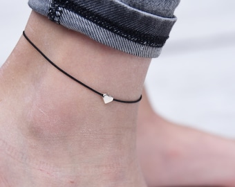 individuelles Fußband/Fußkettchen auf elastischem Band mit Herz, Boho, Sommer Schmuck