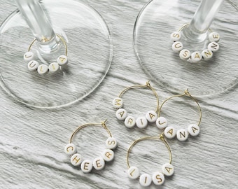 Marcadores de copa personalizados // Marcadores de copa de vino // Despedida de soltero/a // Recuerdo de fiesta // Tarjeta de lugar