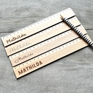 Wooden ruler personalized in a font of your choice