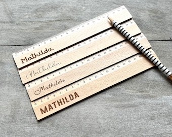 Wooden ruler personalized in a font of your choice