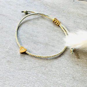 Pulsera de letras corazón personalizado - acero inoxidable - pulsera inicial - pulsera de pareja