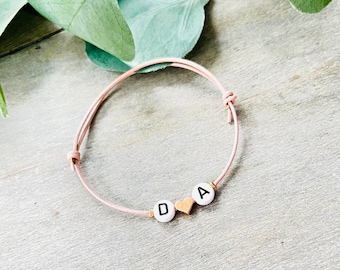 Bracelet with letters // heart // personalized // initials // partner bracelet