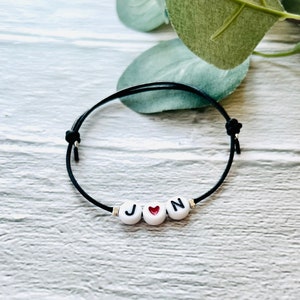 Pulsera de letras // Iniciales // Pulsera de perlas // Letras iniciales de pareja