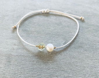 Bracelet - Letter - Initial - Freshwater Pearl