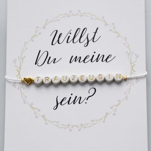 Bracelet gold-white gift maid of honor // Will you be my maid of honor // Ask maid of honor