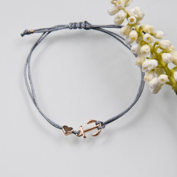 Bracelet - ancre - coeur, bracelet ancre avec coeur, bijoux maritimes