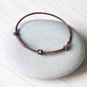 Bracelet personalized men leather letter