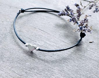 Herz - Armband / Lederarmband / Geschenk Partnerin / Freundschaftsband / Geschenk JGA Junggesellinnenabschied