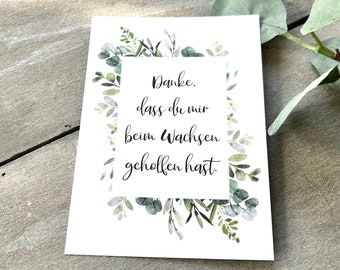 Card Thank you for helping me grow