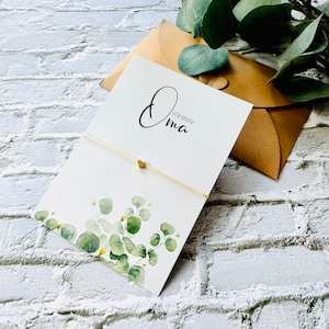 Carte et bracelet grand-mère // Cadeau pour votre grand-mère // le jour de votre mariage ou juste comme ça // aussi en tant que sœur - maman - belle-mère