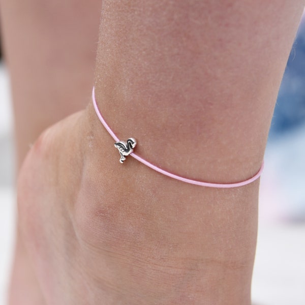 bracelet de cheville individuel / bracelet de cheville sur bande élastique avec flamant rose