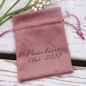laser engraved velvet bag personalized gift packaging Abi 2022