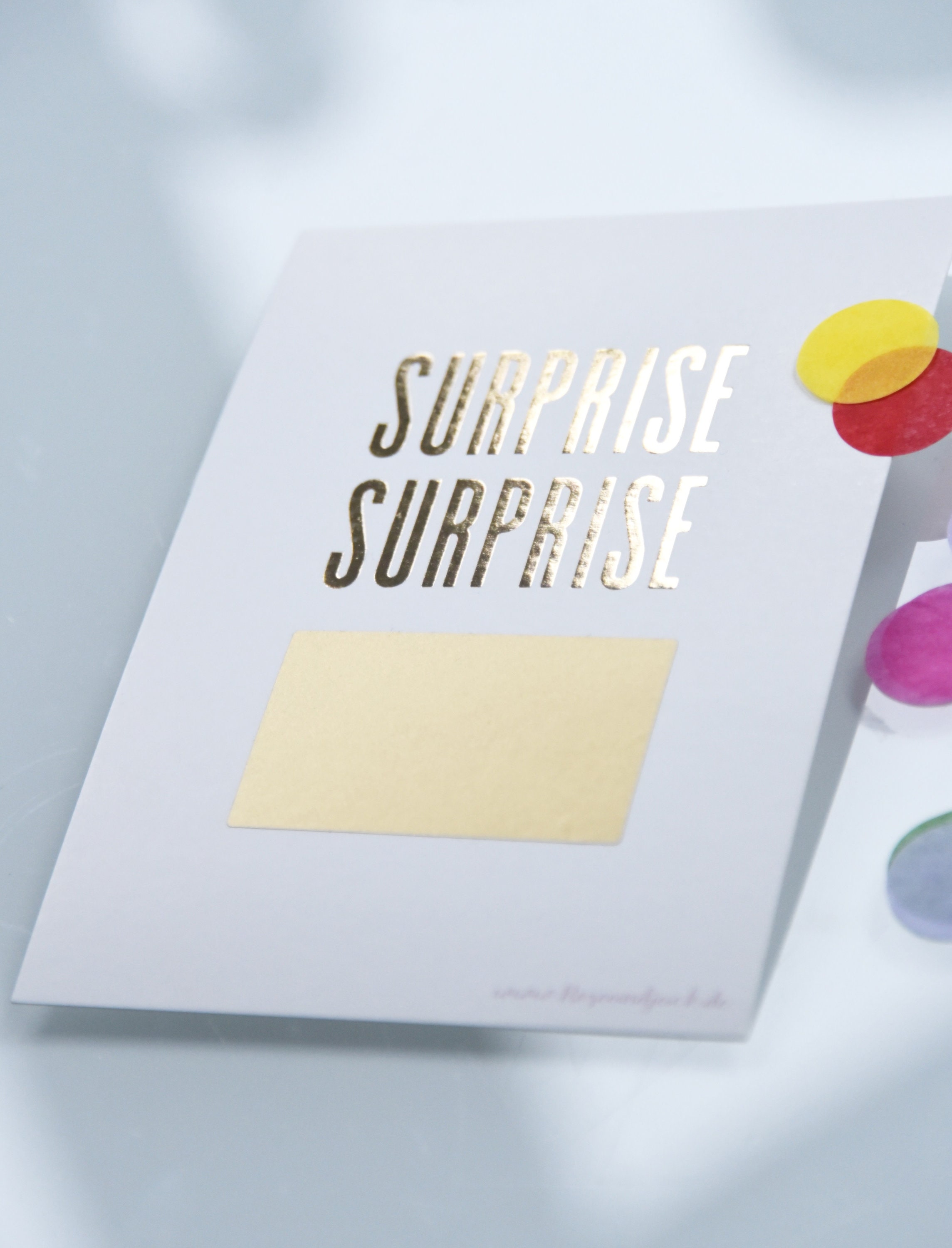 Rubbelkarte Überraschung zum selbst Beschriften Surprise Surprise 