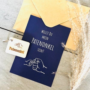 Schlüsselanhänger Patenonkel fragen Karte