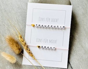 Armband Set Braut und Trauzeugin