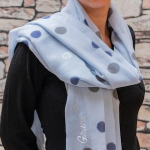 Polka Dot Scarf, Scarves for Women, Glitter Scarf, Gifts for Women , Personalised Gift for Her, Birthday Gift
