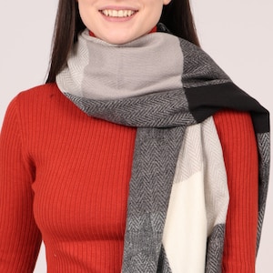 Star Print Blanket Scarf, Personalized Scarf Gift, Oversized Plaid Scarf, Gifts for Her, Winter Scarf, Warm Scarf, Christmas Gifts for Women