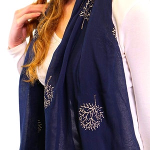 Personalized Tree of Life Scarf, Custom Scarves Gift for Women, Lightweight Mulberry Tree Scarf with Monogram Name (optional), Gift For Her